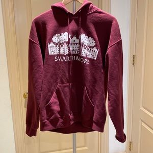 COPY - JERZEES. Swarthmore College maroon hoodie in L